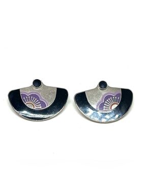 Laurel Burch Asian Fan Stud Earrings